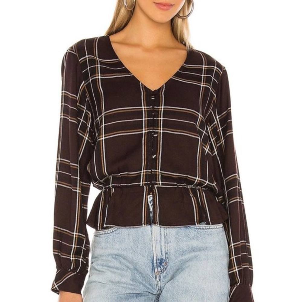 Jasper Button Front Blouse in New Romantic Plaid